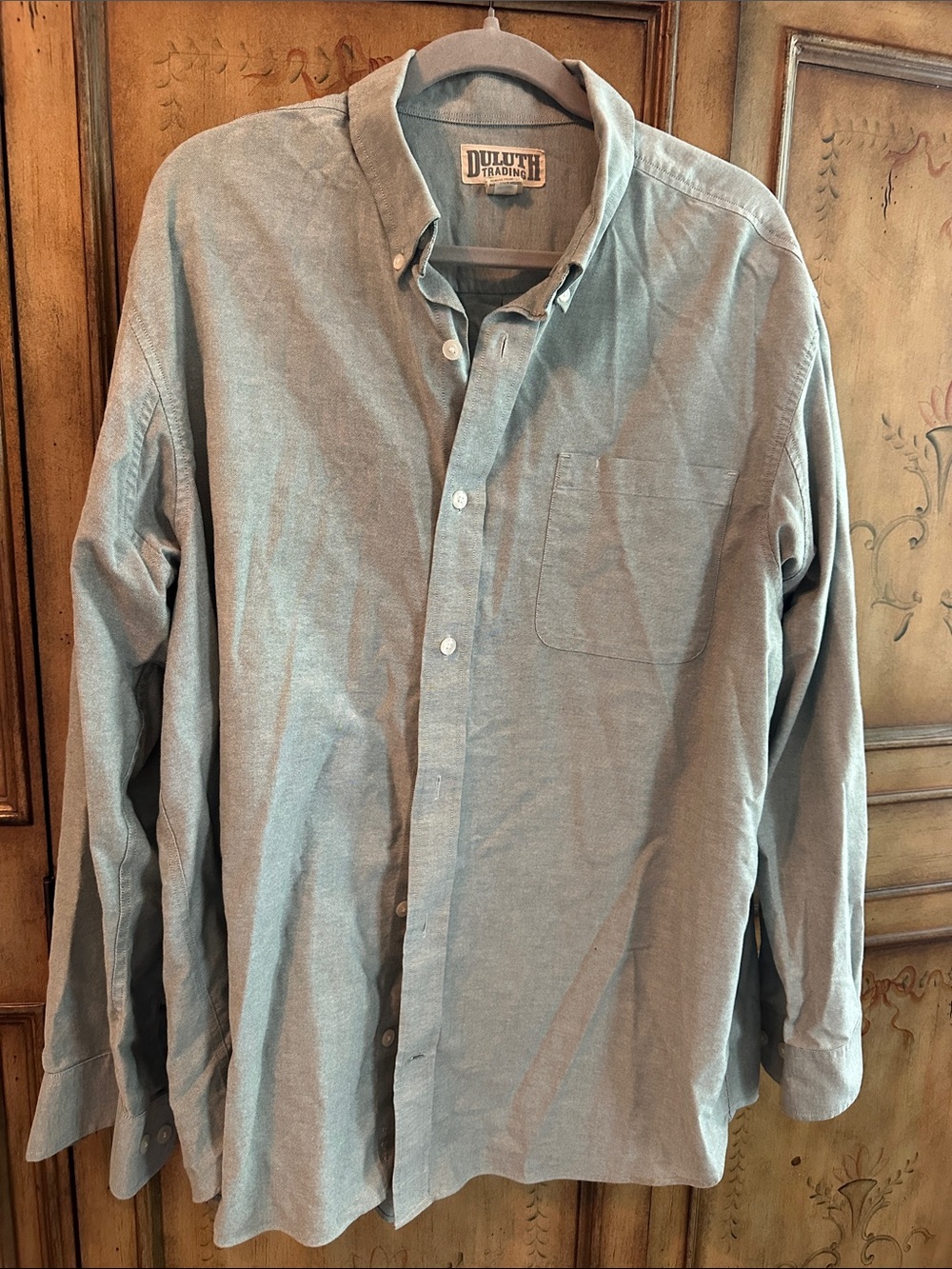 Duluth Trading Co Men's Sage Oxford Button-Down Shirt
